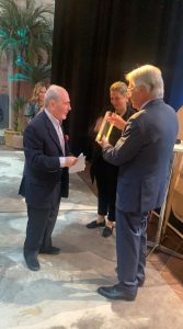 Award presented by Gustavo Larrazabal, 2023 Award recipient to John Stephanis, 2025 Award alongside Ms Lara Barazi, FEAP President
